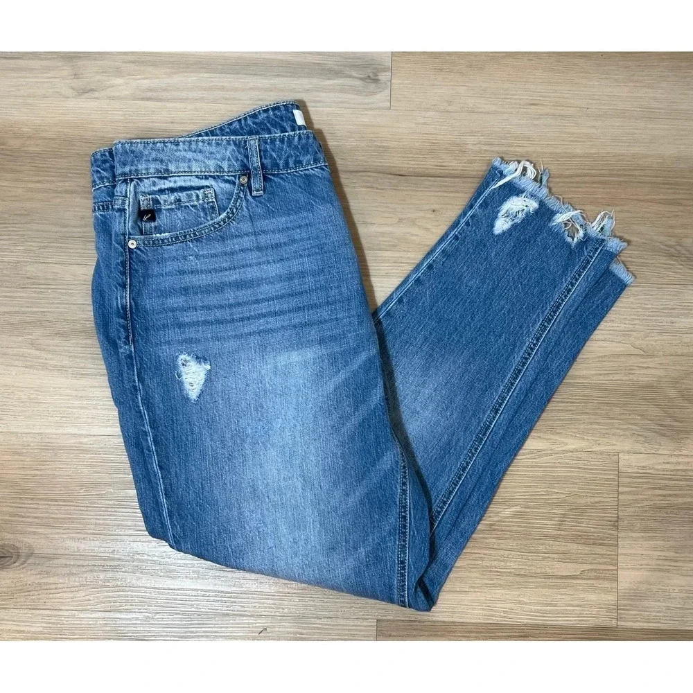 Women's Distressed‎ Frayed Hem Ankle Skinny Jeans 13/30 (inseam 27.5 waist 17.5)